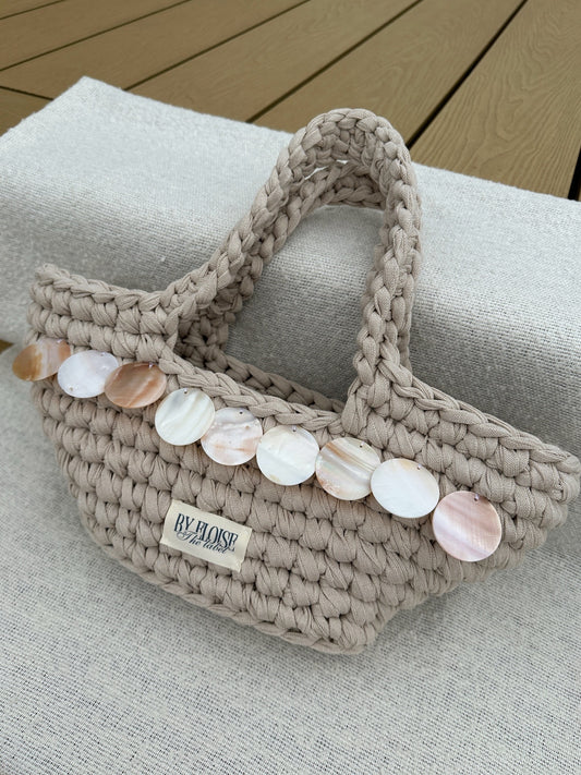 Pearl cotton shoulder bag