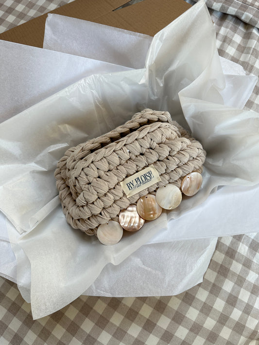 Cotton Pearl Clutch