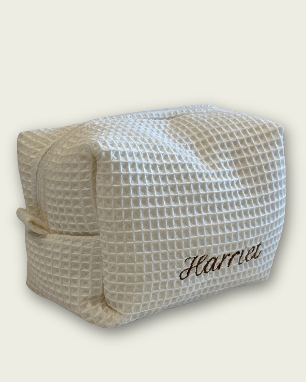 White Waffle Wash Bag