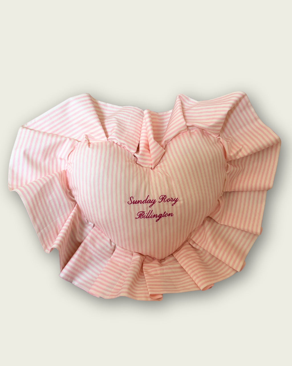 Ruffle Heart Cushion - Pink