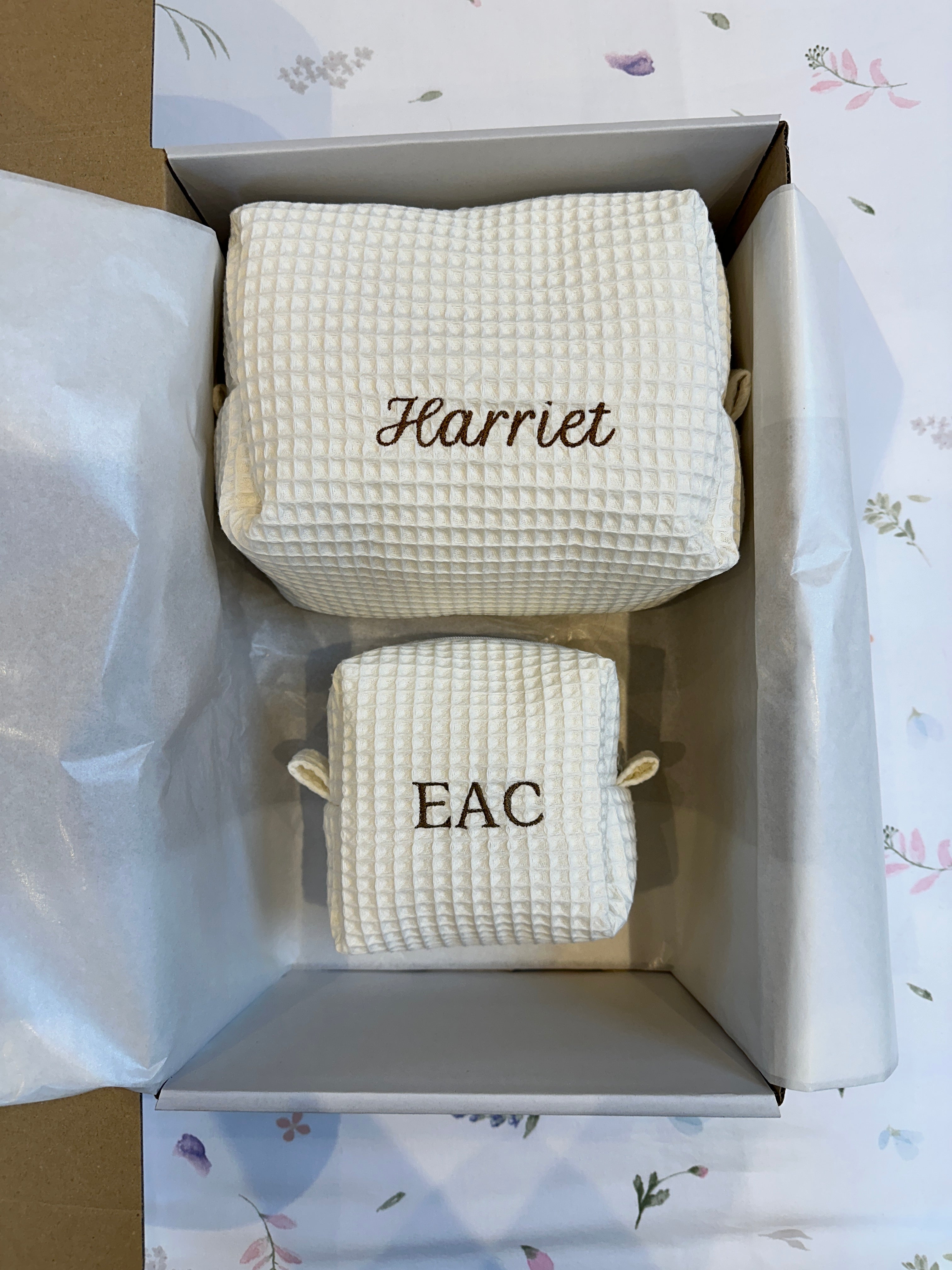 White Waffle Wash Bag