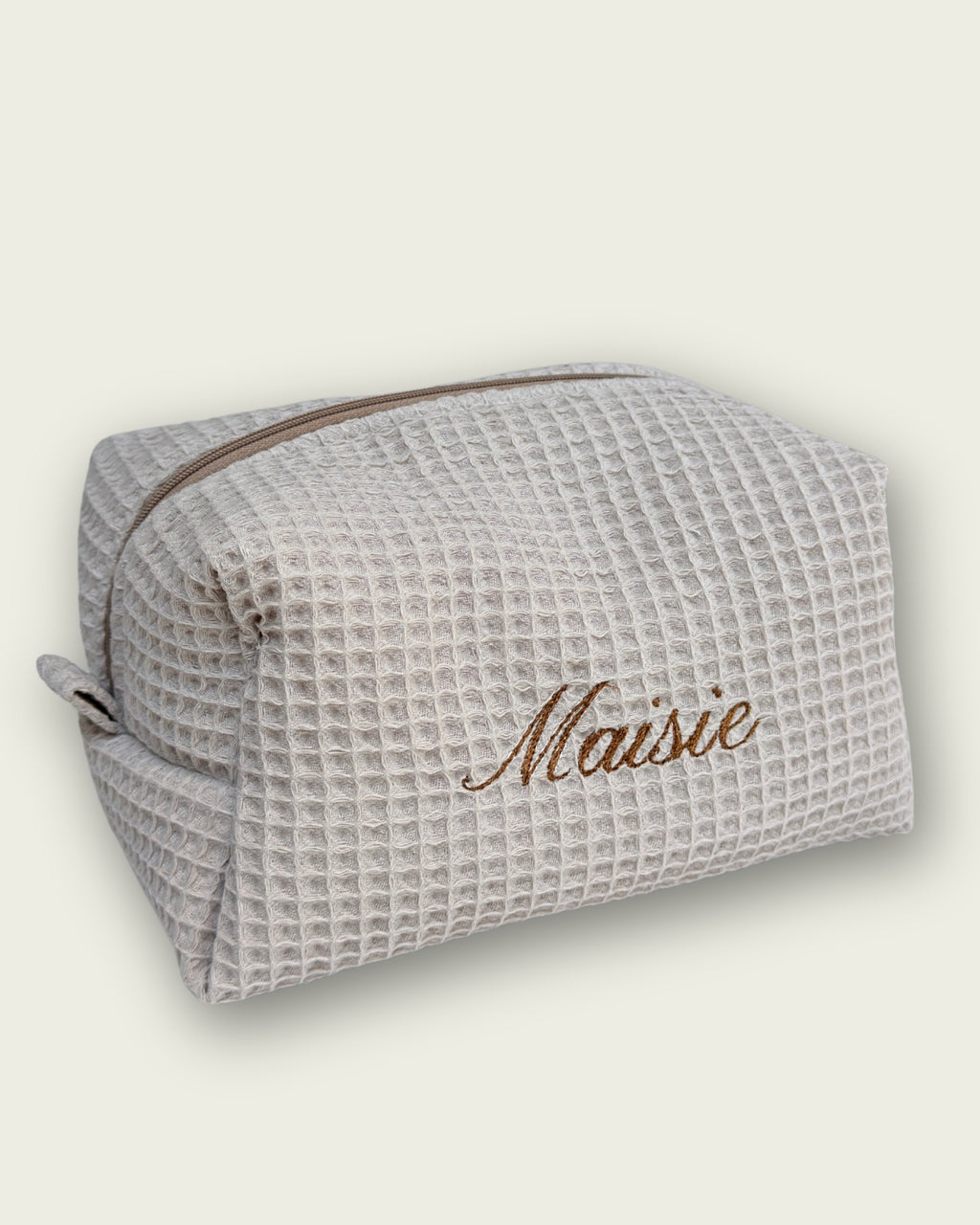 Taupe Waffle Wash Bag