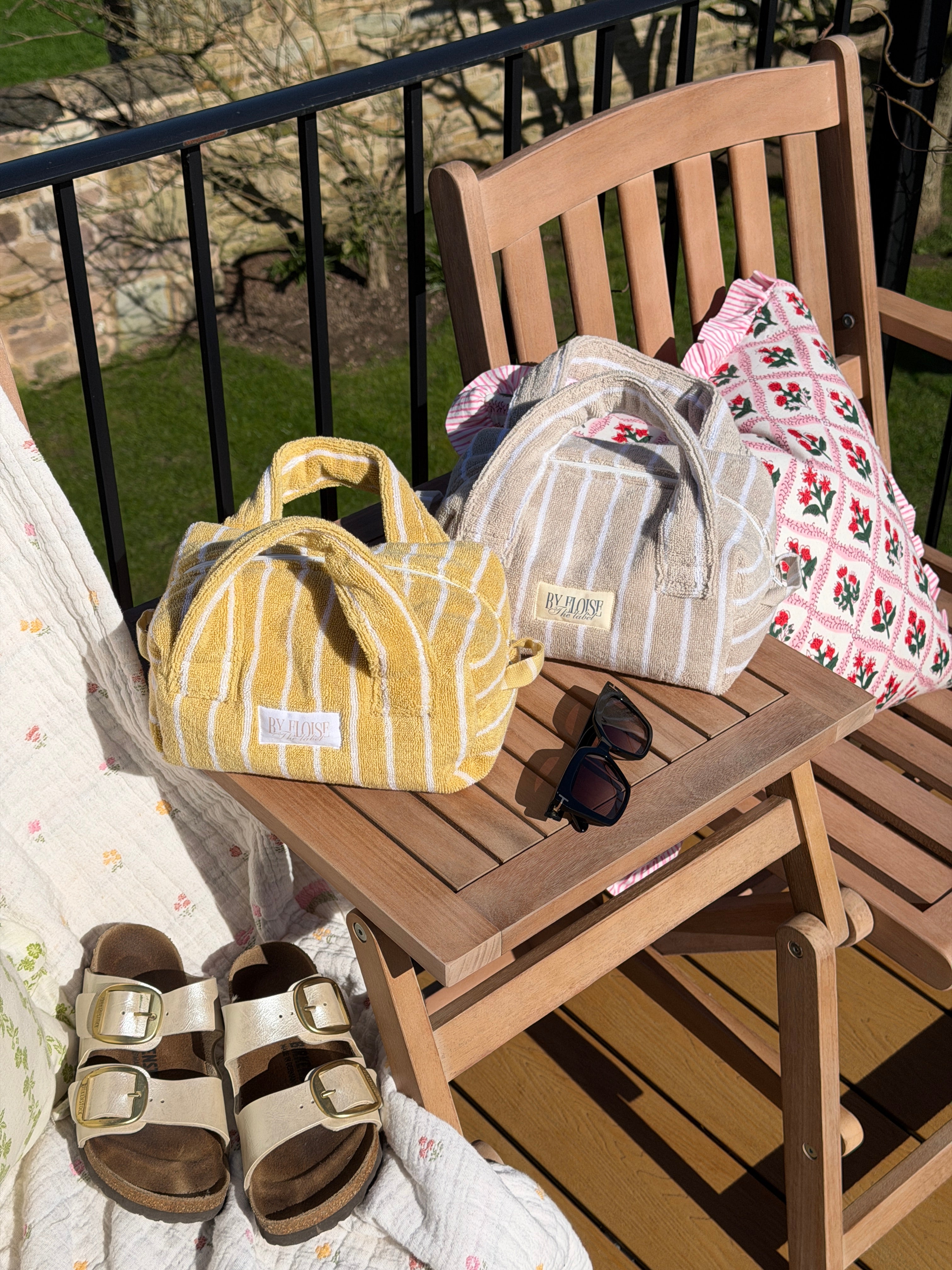 Mini Towel bag - Lemon stripe ONE WEEK DISPATCH